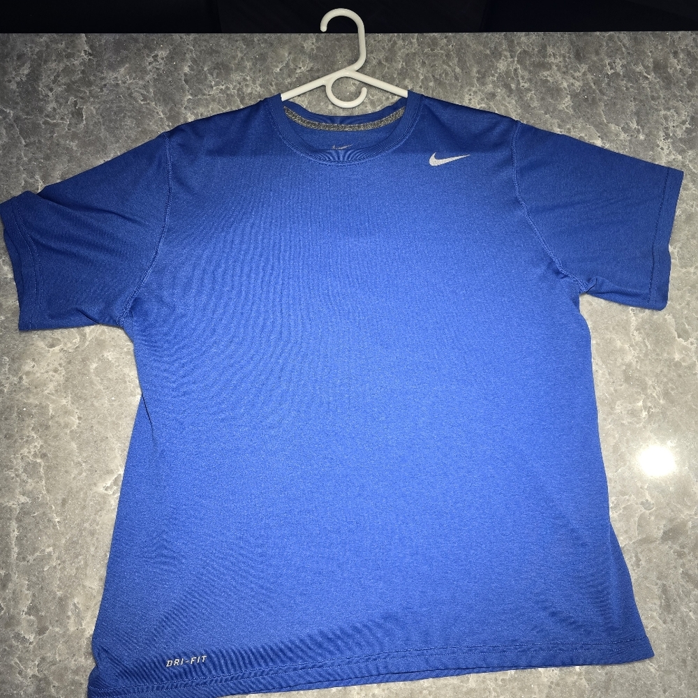 Nike Men's Short Sleeve Blue Tee Dri-Fit